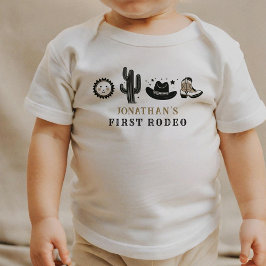 Cowboy Wild Western First Rodeo Erster Geburtstag  Baby T-shirt