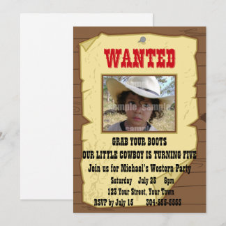 Cowboy Will Geburtstagsparty Einladung