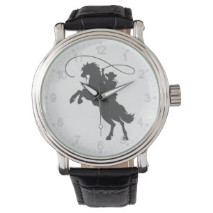 Cowboy wirft Brille auf Reiten Armbanduhr