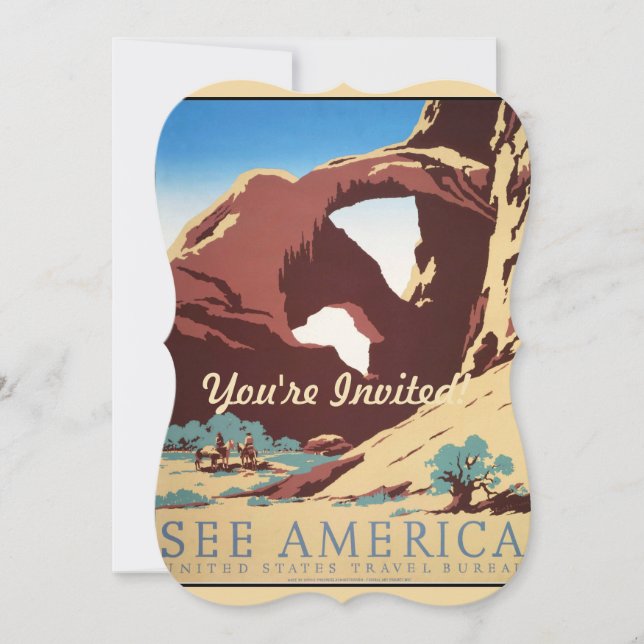 Cowboy Wüste Vintager Western Pferde Einladung (Vorderseite)