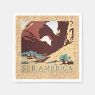 Cowboy Wüste Vintager Western Pferde Serviette