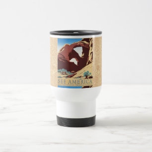 Cowboy-Wüsten-Vintage-Western-Pferde Reisebecher