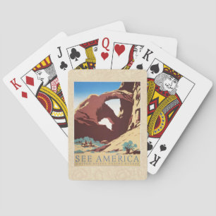 Cowboy-Wüsten-Vintage-Western-Pferde  Spielkarten