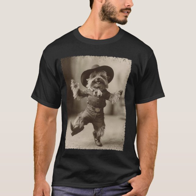 Cowboy Yorkshire Terrier T-Shirt (Vorderseite)