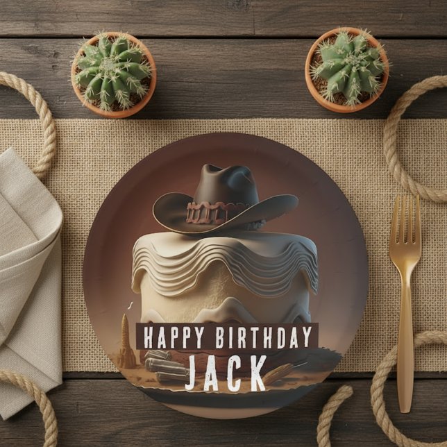 Cowboy zum Geburtstag Pappteller (Von Creator hochgeladen)