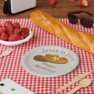 Cowboy zum Geburtstag Pappteller