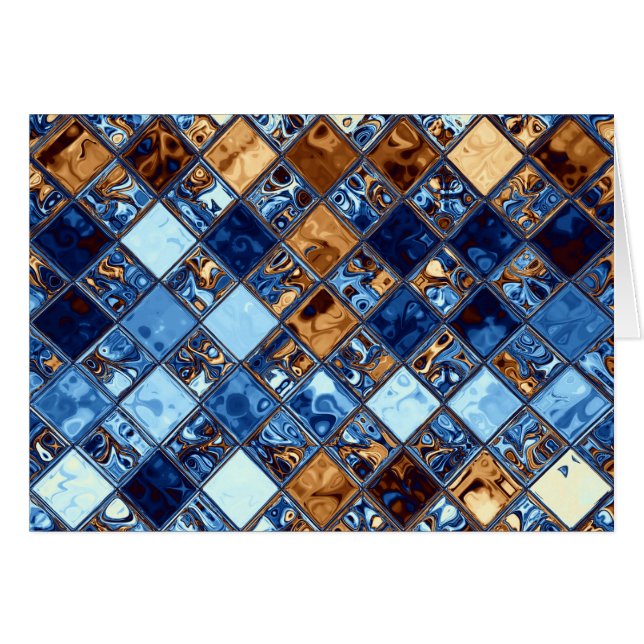 Cowboybandana-blaue Mosaik-Muster-Vorlagen-Kunst (Vorderseite (Horizontal))
