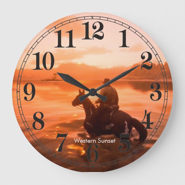 Cowboybild für die Acrylmauer Große Wanduhr (Vorderseite)