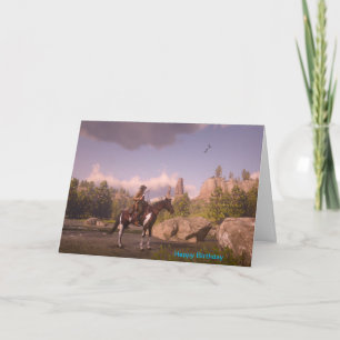 Cowboybild für gefaltete Gruß-Karte Karte