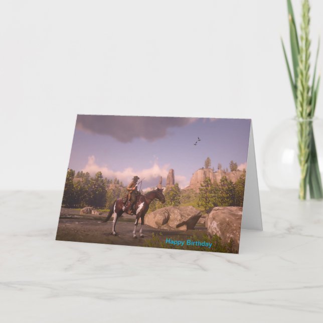 Cowboybild für gefaltete Gruß-Karte Karte (Vorderseite)