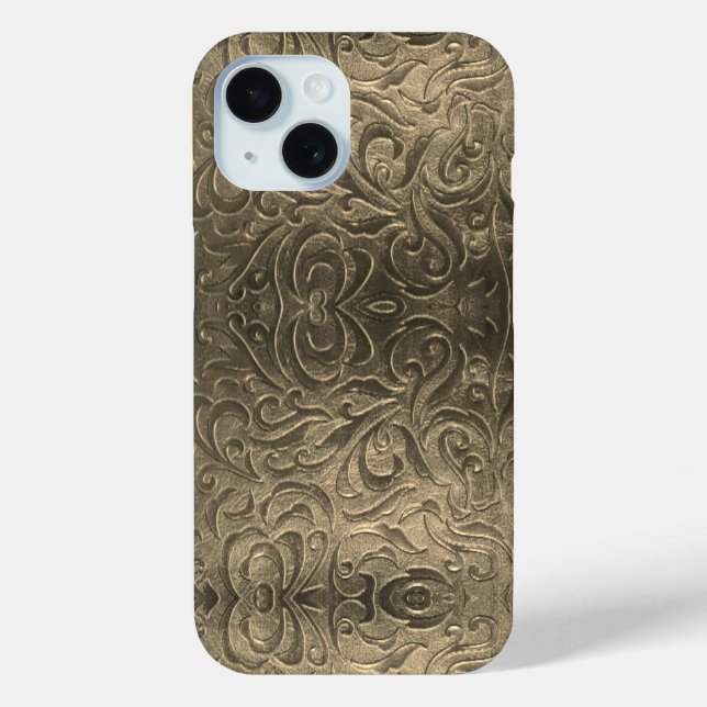 Cowboybraun-Western-Landledermuster Case-Mate iPhone Hülle (Rückseite)