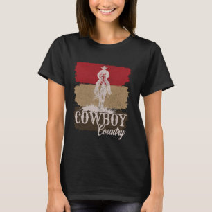 Cowboycore Cowboy auf einem aufziehenden Pferd Cow T-Shirt