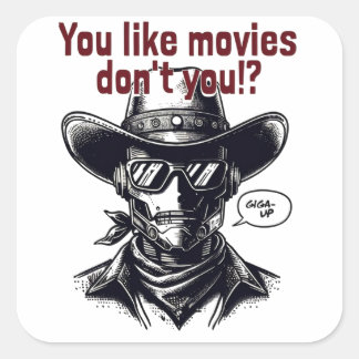 Cowboydesign im Western Quadratischer Aufkleber