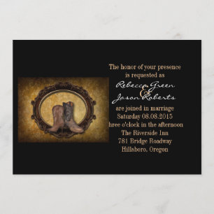 Cowboyhochzeit in Not geratener Western Einladung