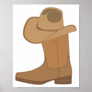 Cowboyhut und Stiefel Poster