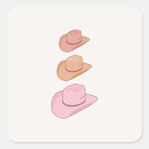 Cowboyhüte Quadratischer Aufkleber