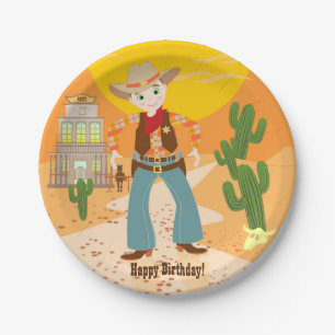 Cowboykindergeburtstags-Party Pappteller