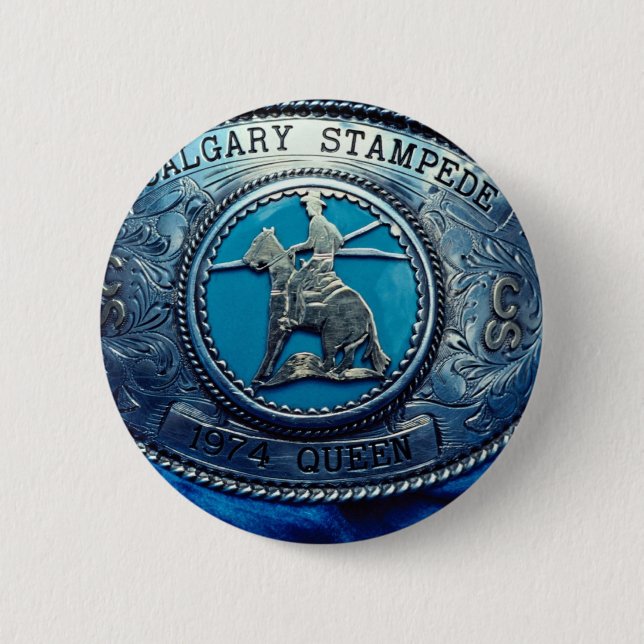 Cowboyrodeo-Trophäeschnalle, Alberta, Kanada Button (Vorderseite)