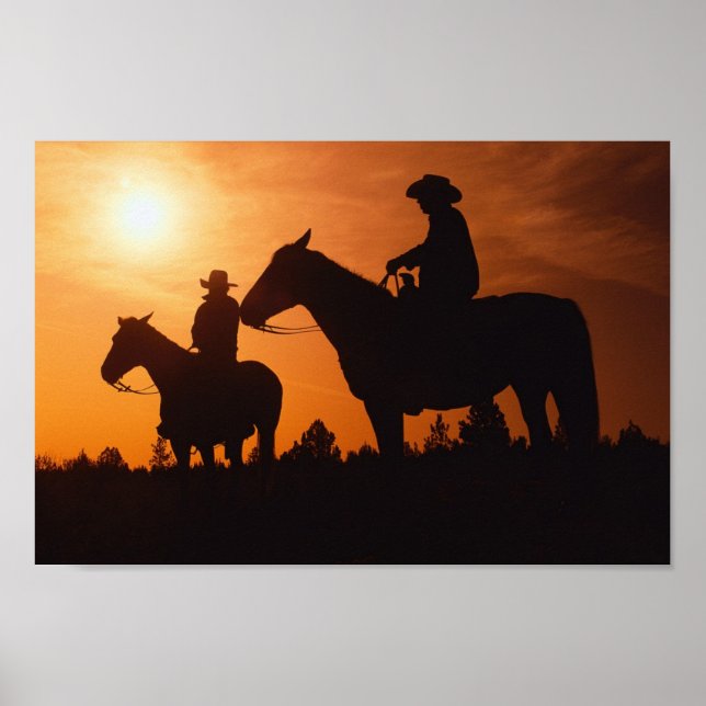 Cowboys auf Pferdeplakat Poster (Vorne)
