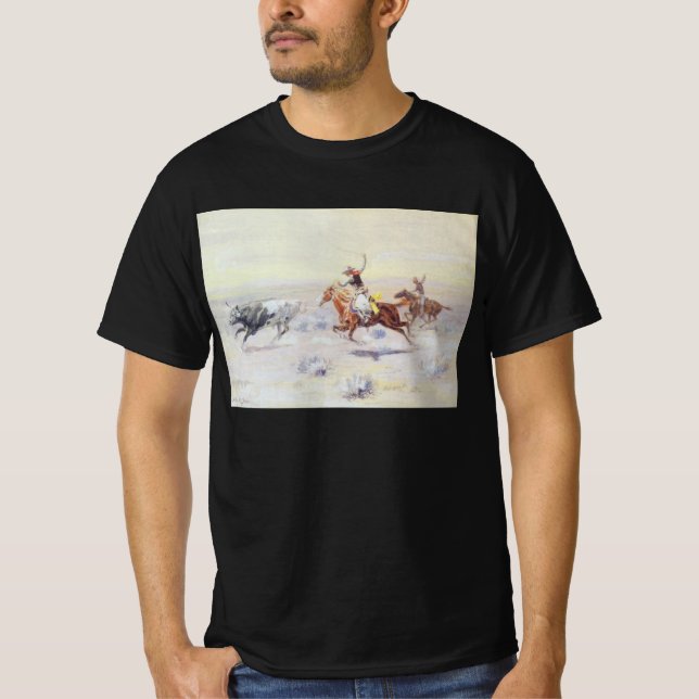 Cowboys aus dem Bar Dreieck von CM Russell T-Shirt (Vorderseite)