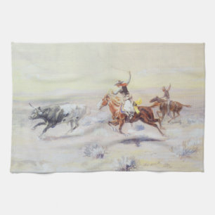 Cowboys aus dem Bar Triangle von CM Russell Geschirrtuch