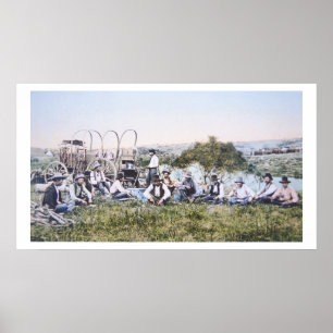 Cowboys bei Lunch, 1904 (Foto) Poster