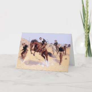 Cowboys - Cowboy Breaking Horn Feiertagskarte