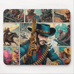 Cowboys Cyborg Comics Mousepad