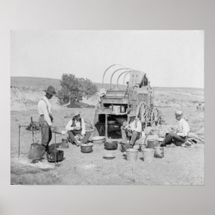 Cowboys, die Camp, 1901 machen. Vintages Foto Poster