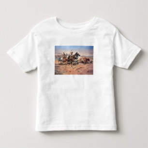 Cowboys, die eine Ochse anziehen, 1897 (Öl auf Lei Kleinkind T-shirt