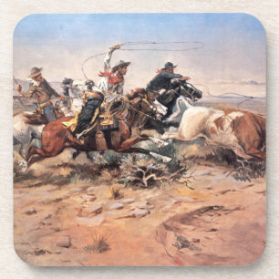 Cowboys, die einen Ochsen, 1897 (Öl, roping sind Untersetzer