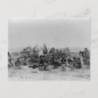 Cowboys, die nach Lieferwagen sitzen, Postkarte