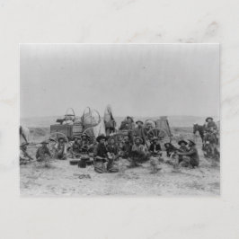 Cowboys, die nach Lieferwagen sitzen, Postkarte