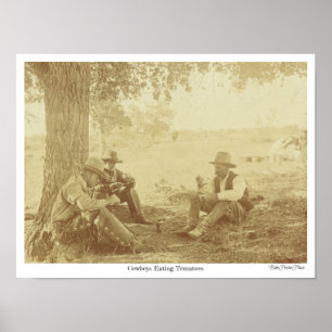 "Cowboys essen Tomaten" Poster