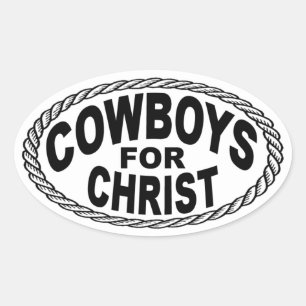 Cowboys für Christ Euro Style Ovaler Aufkleber