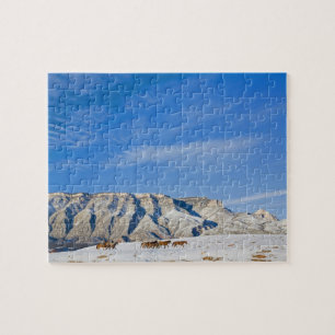Cowboys mit einer Herde Pferde Puzzle