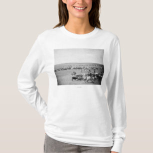Cowboys mit Vieh auf der Strecken-Fotografie T-Shirt