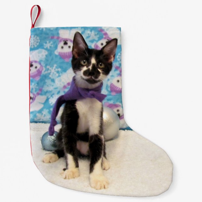 Cowboys Niedlicher Cat Weihnachtsmann-Strumpf Kleiner Weihnachtsstrumpf (Vorderseite)