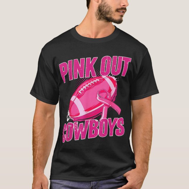 Cowboys pink out Football bekämpfen Brustkrebs T-Shirt (Vorderseite)
