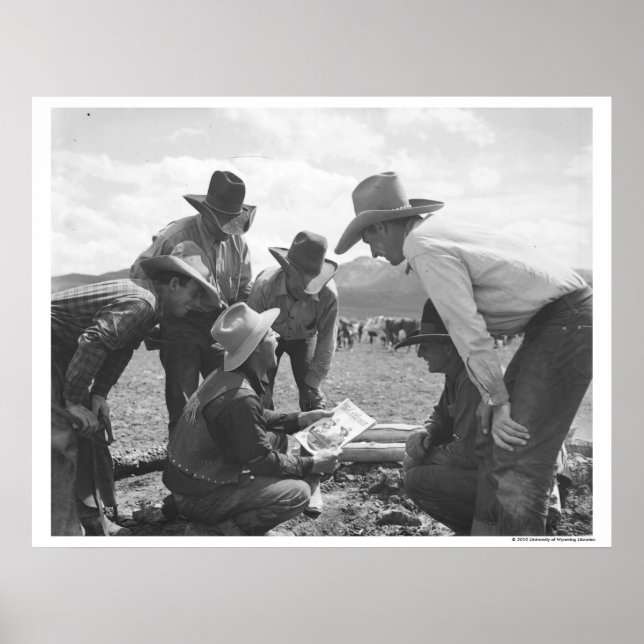 Cowboys schauen Zeitschrift Poster (Vorne)