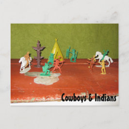 Cowboys und Amerikanische Ureinwohner Postcard Postkarte