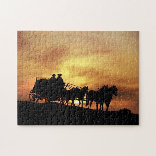 Cowboys und Bühne Coach Puzzle (Horizontal)