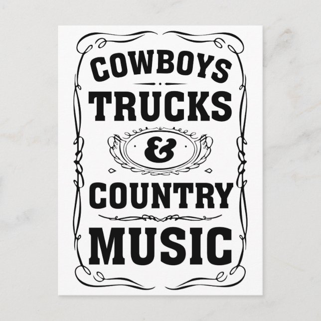 Cowboys und Country Music Postkarte (Vorderseite)