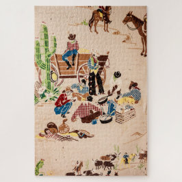 Cowboys Vintage Tapete - Wild West - 1014 Stück Puzzle