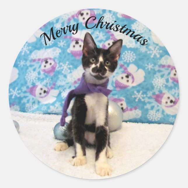 Cowboys Weihnachten - Katze / Kitten Stickers (Vorderseite)