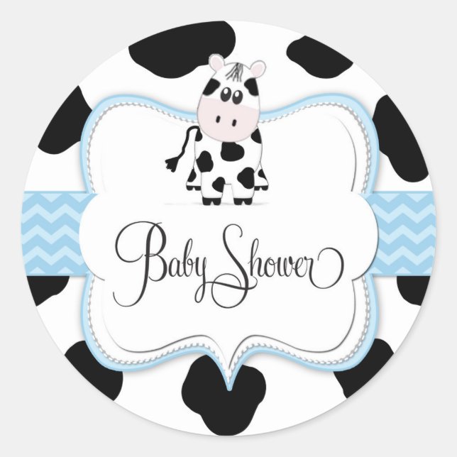 Cowboysticker in Blau Runder Aufkleber (Vorderseite)