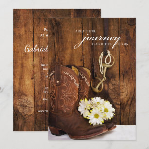 Cowboystiefel, Daisis und Reitpeitsche Einladung