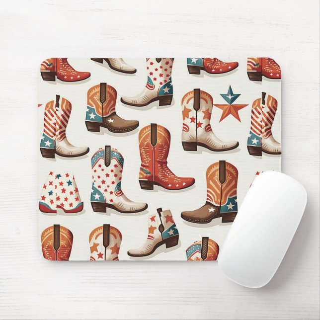 Cowboystiefel-Muster Mousepad (Mit Mouse)