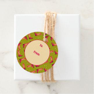 Cowboystiefel und Blume Geschenkanhänger