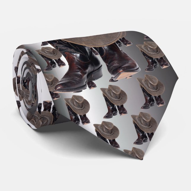 Cowboystiefel und Hut Krawatte (Gerollt)